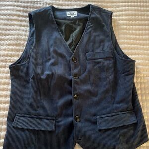 Classic Navy Pinstripe Vest